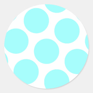 Create Your Own Aqua Polka Dot Classic Round Sticker
