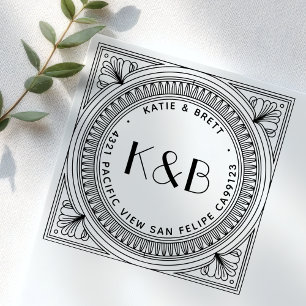 Create Your Own Art Deco Custom Return Address Self-inking Stamp