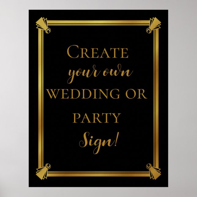 Create your own art deco style wedding sign (Front)