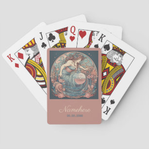Create Your Own Art Nouveau Aquarius Zodiac Playing Cards