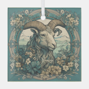 Create Your Own Art Nouveau Capricorn Zodiac Glass Tree Decoration