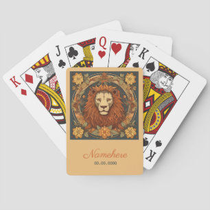 Create Your Own Art Nouveau Leo Zodiac Playing Cards