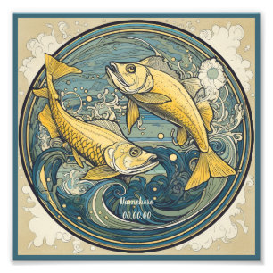 Create Your Own Art Nouveau Pisces Zodiac Photo Print
