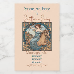 Create Your Own Art Nouveau Sagittarius Wine Label