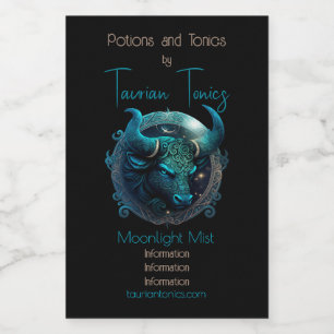 Create Your Own Art Nouveau Taurus Zodiac Wine Label