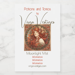 Create Your Own Art Nouveau Virgo Zodiac Wine Label