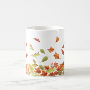 Create Your Own Autumn Falling Leaves Custom Colou Coffee Mug