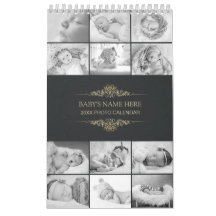 Create Your Own B&W Baby Photos 2025 Calendar