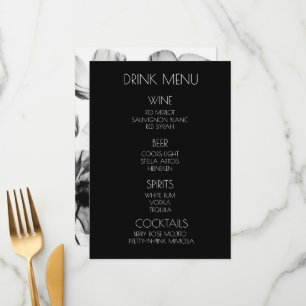 Create Your Own - B&W X-Ray Wildflowers Drink Menu