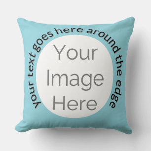 Create Your Own Baby Blue  – Custom photo and text Cushion