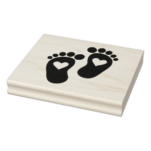 Create Your Own Baby Feet Hearts Love Rubber Stamp