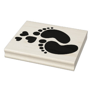 Create Your Own Baby Foot Prints Hearts Love Rubber Stamp