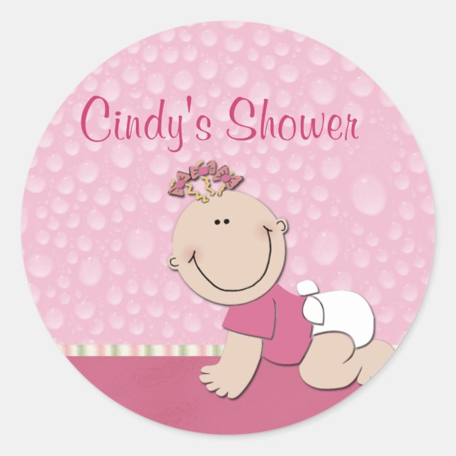 Create your own baby shower classic round sticker (Front)