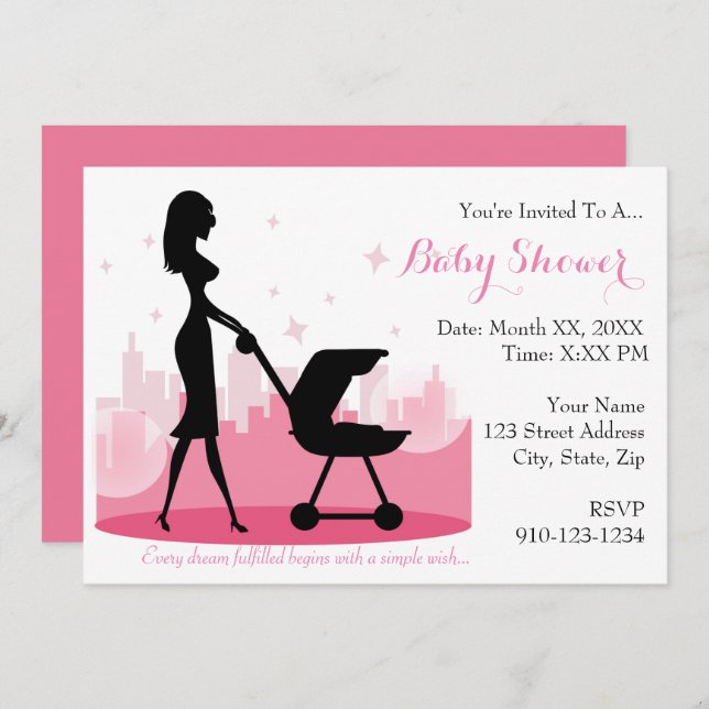 Create Your Own Baby Shower Invitation (Front/Back)