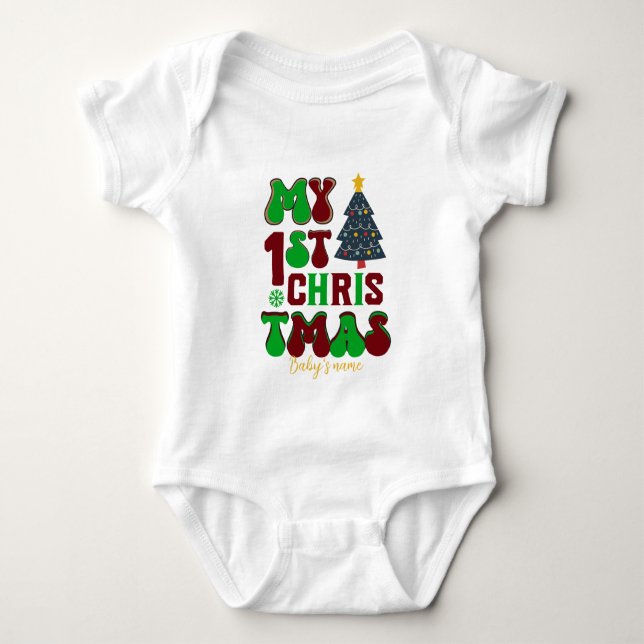 Create Your Own Baby's First Christmas Baby Bodysuit (Front)