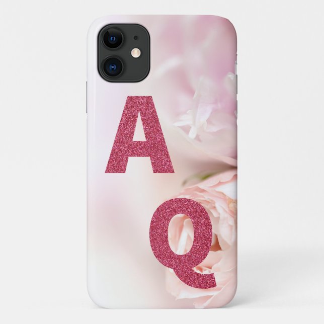 Create your own background l Glitter text Pink Case-Mate iPhone Case (Back)