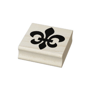 Create Your Own Banded Fleur De Lis Rubber Stamp
