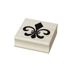 Create Your Own Barred Fleur De Lis Rubber Stamp