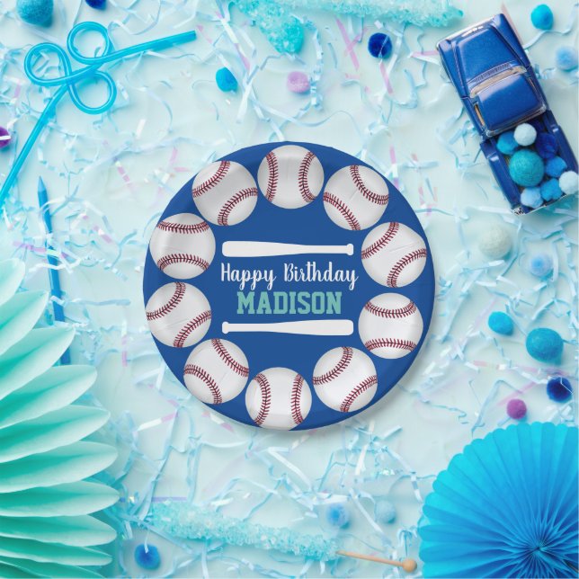 Create Your Own Baseball Birthday Party Paper Plate (Party)