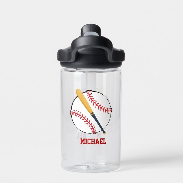 Create Your Own Baseball Player Name Water Bottle (Back)