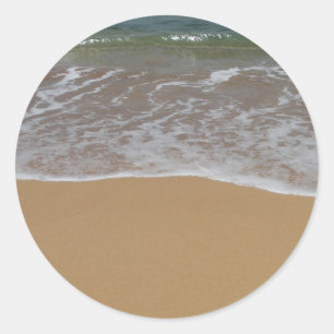 Create your own beach theme classic round sticker