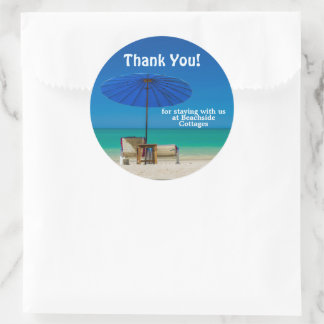 Create Your Own Beach Vacation Rental Thank You Classic Round Sticker