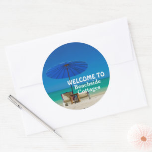 Create Your Own Beach Vacation Rental Welcome Classic Round Sticker