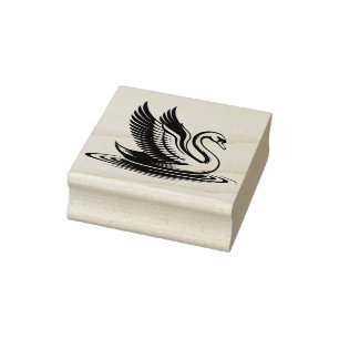 Create Your Own Beautiful Swan Pond Rubber Stamp