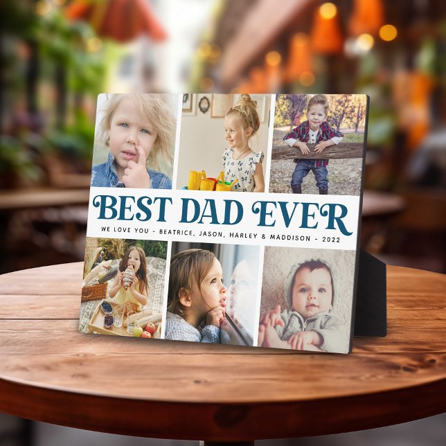 Create Your Own Best Dad Ever Photo Collage Plaque (Creator Uploaded)