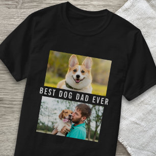 Create Your Own Best Dog Dad Ever 2 Photo Collage  T-Shirt