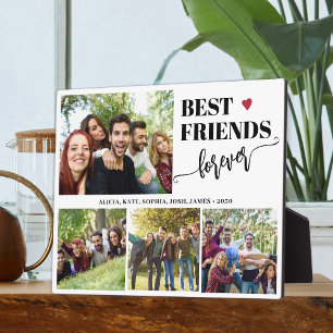 Create your own best friends 4 photo collage plaque