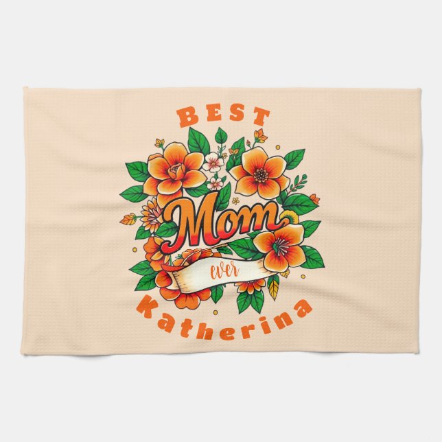 Create your own Best Mum Ever  Tea Towel (Horizontal)