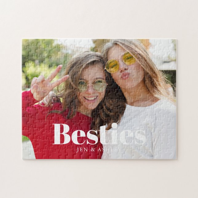 Create Your Own "Besties" BFF Personalised Photo Jigsaw Puzzle (Horizontal)