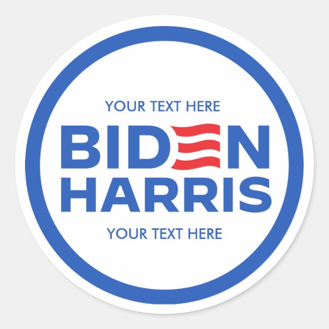 Create Your Own Biden Harris 2024 Classic Round Sticker (Front)