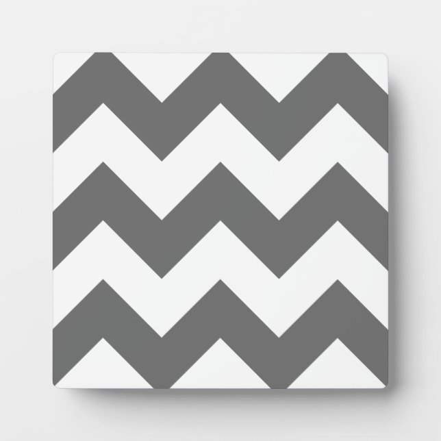 Create Your Own Big Charcoal Zigzag Pattern Plaque (Front)