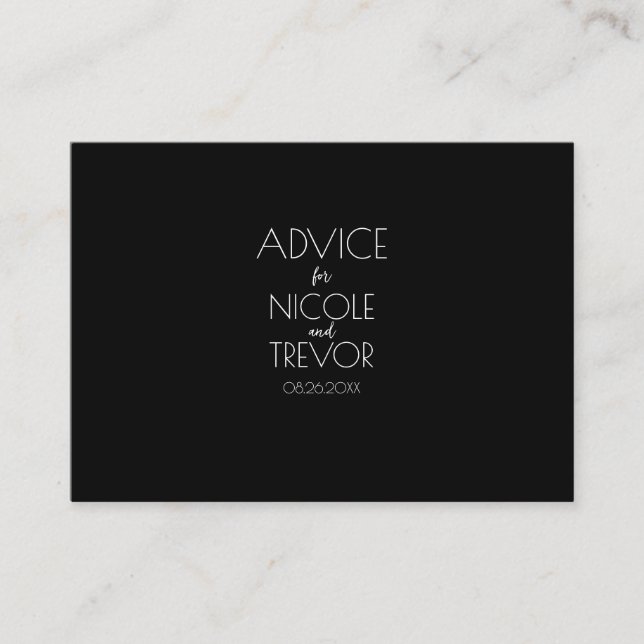 Create Your Own - Black Advice Card (Front)