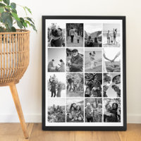 Create Your Own Black and White 16 Photo Collage