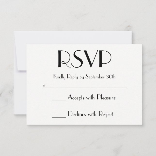Create Your Own Black and White RSVP Card (Front)