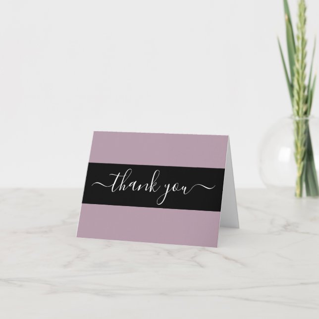 Create Your Own Black Belt Solid Colour Thank You Card (Front)