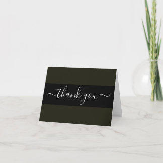 Create Your Own Black Belt Solid Colour Thank You Card