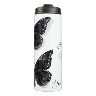 Create Your Own Black Butterflies Thermal Tumbler