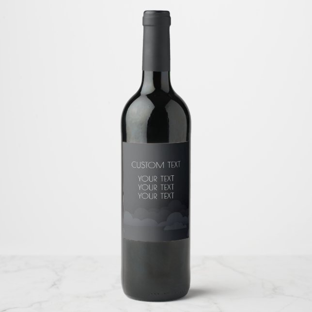 Create Your Own Black Clouds Return Address Wine Label (Front)