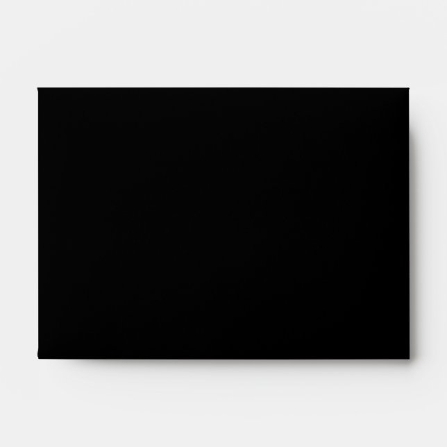 Create Your Own Black Custom Design Holiday Card Envelope (Front)