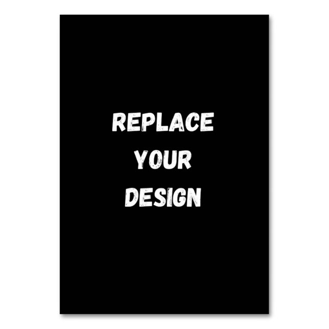  Create Your Own Black Custom Design Table Number (Front)