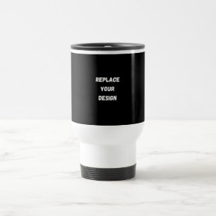 Create Your Own Black Custom Design Travel Mug