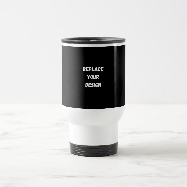  Create Your Own Black Custom Design Travel Mug (Center)