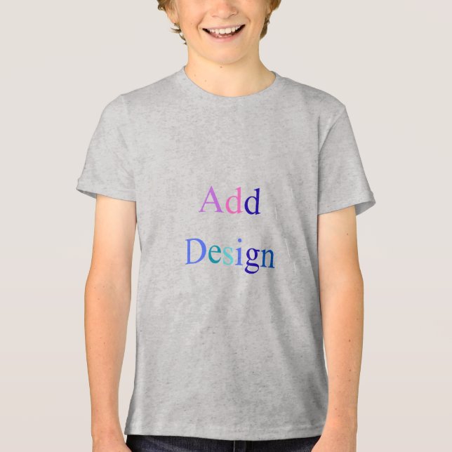 Create Your Own Black Custom Design Tri-Blend Shirt (Front)