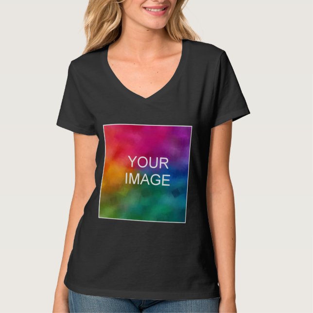 Create Your Own Black Elegant Modern Template T-Sh T-Shirt (Front)