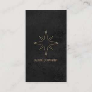 Create Your Own Black & Gold Eight-Pointed Star Business Card