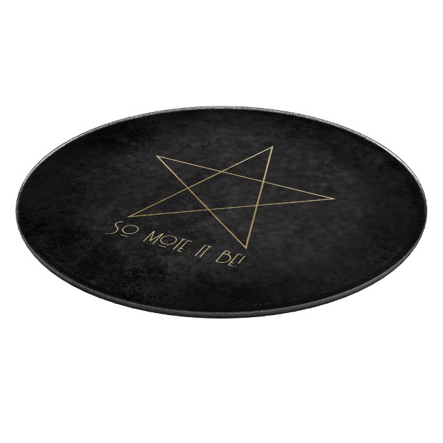 Create Your Own Black & Gold Elegant Pentacle Cutting Board (Corner)